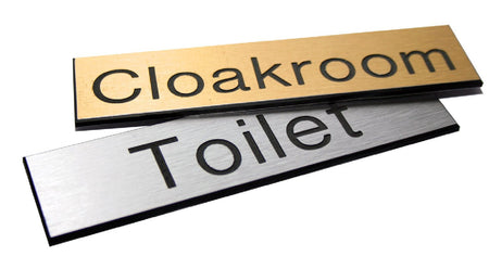 Engraved Sign With Adhesive Backing - 300 x 100mm Dia Black Text On Brass Effect - Ready Set SuppliedEngraved Sign With Adhesive Backing - 300 x 100mm Dia Black Text On Brass Effect51600