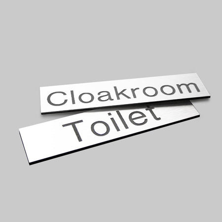 Engraved Sign With Adhesive Backing - 35 x 70mm Black Text On White - Ready Set SuppliedEngraved Sign With Adhesive Backing - 35 x 70mm Black Text On White51573