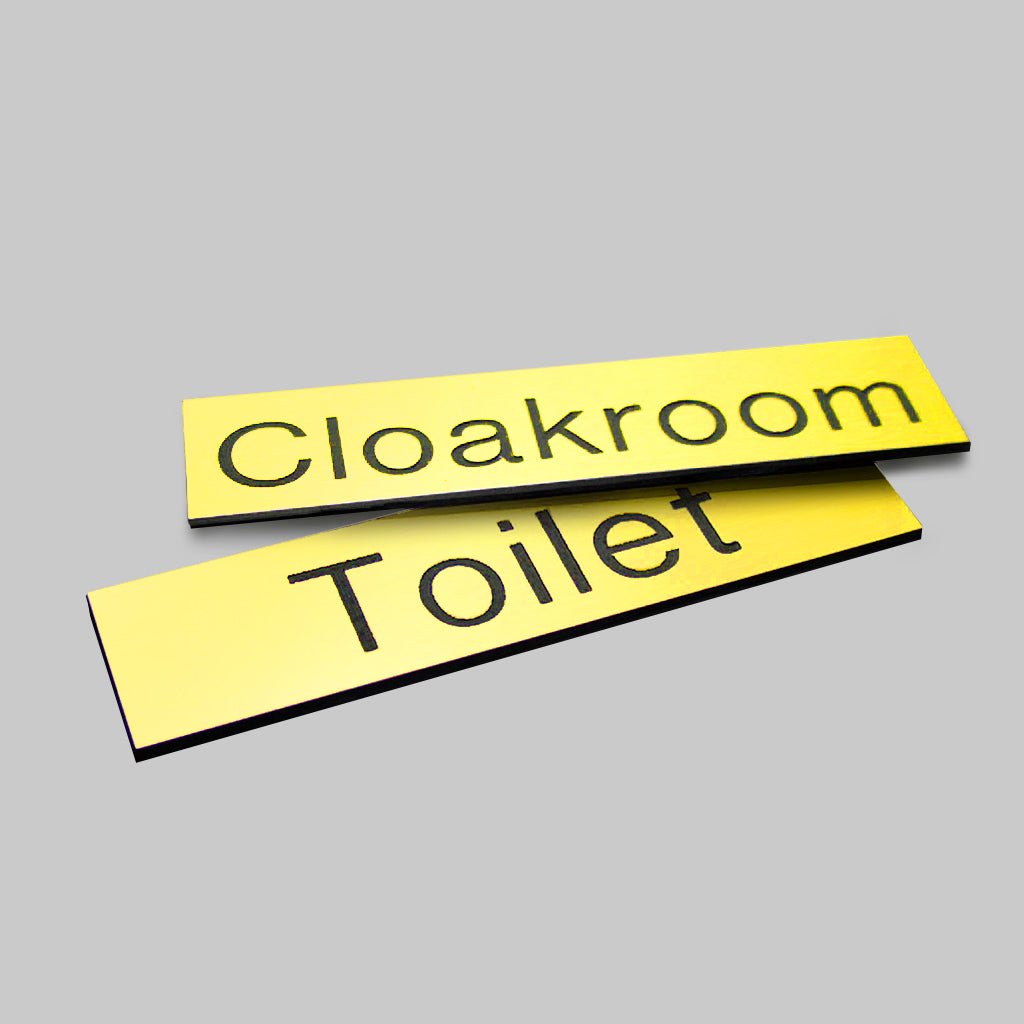Engraved Sign With Adhesive Backing - 35 x 70mm Black Text On Yellow - Ready Set SuppliedEngraved Sign With Adhesive Backing - 35 x 70mm Black Text On Yellow51578