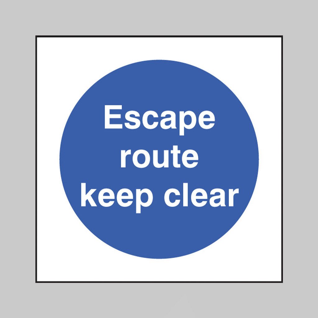 Escape Route Keep Clear Sign - Ready Set SuppliedEscape Route Keep Clear SignRigid Plastic11623B