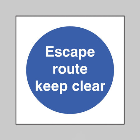 Escape Route Keep Clear Sign - Ready Set SuppliedEscape Route Keep Clear SignRigid Plastic11623B
