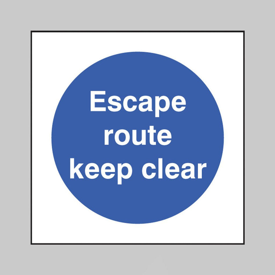 Escape Route Keep Clear Sign - Ready Set SuppliedEscape Route Keep Clear SignRigid Plastic11623B