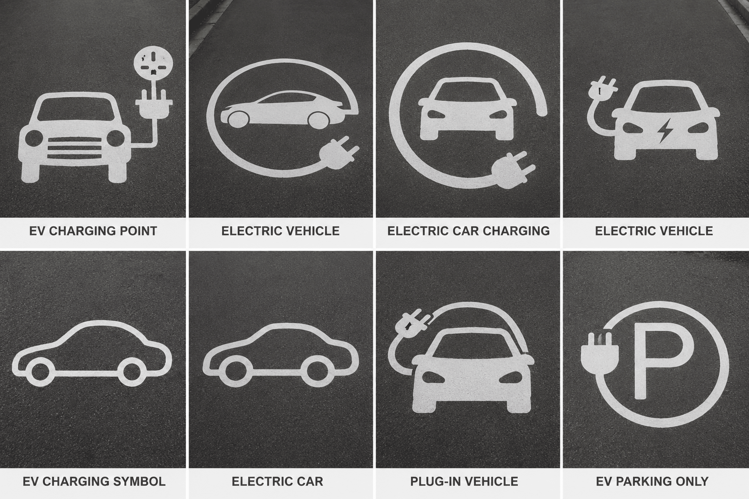 EV Charging Thermoplastic Road Markings - White - Ready Set SuppliedEV Charging Thermoplastic Road Markings - WhiteSymbol 1