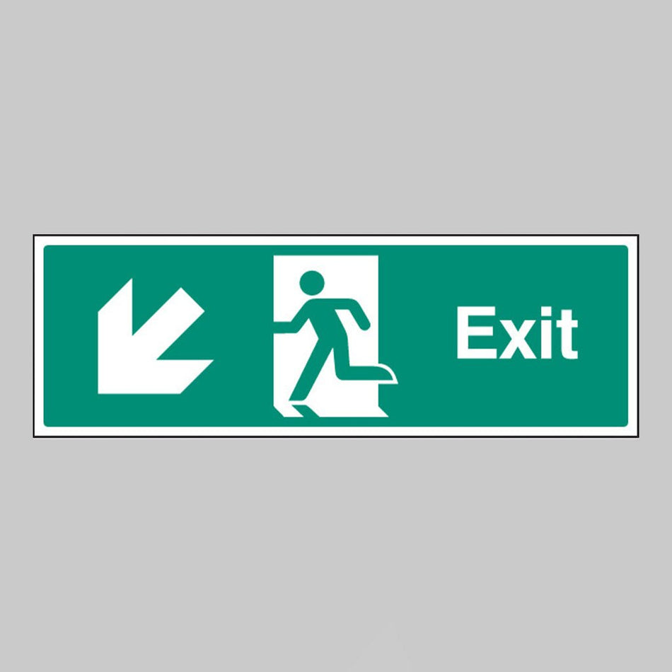 Exit Arrow Down Left Sign - Ready Set SuppliedExit Arrow Down Left SignRigid Plastic12013G