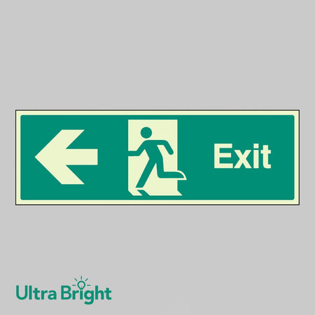 Exit Arrow Left Sign - Ready Set SuppliedExit Arrow Left SignUltra Bright (Class C) Photoluminescent Rigid32011G