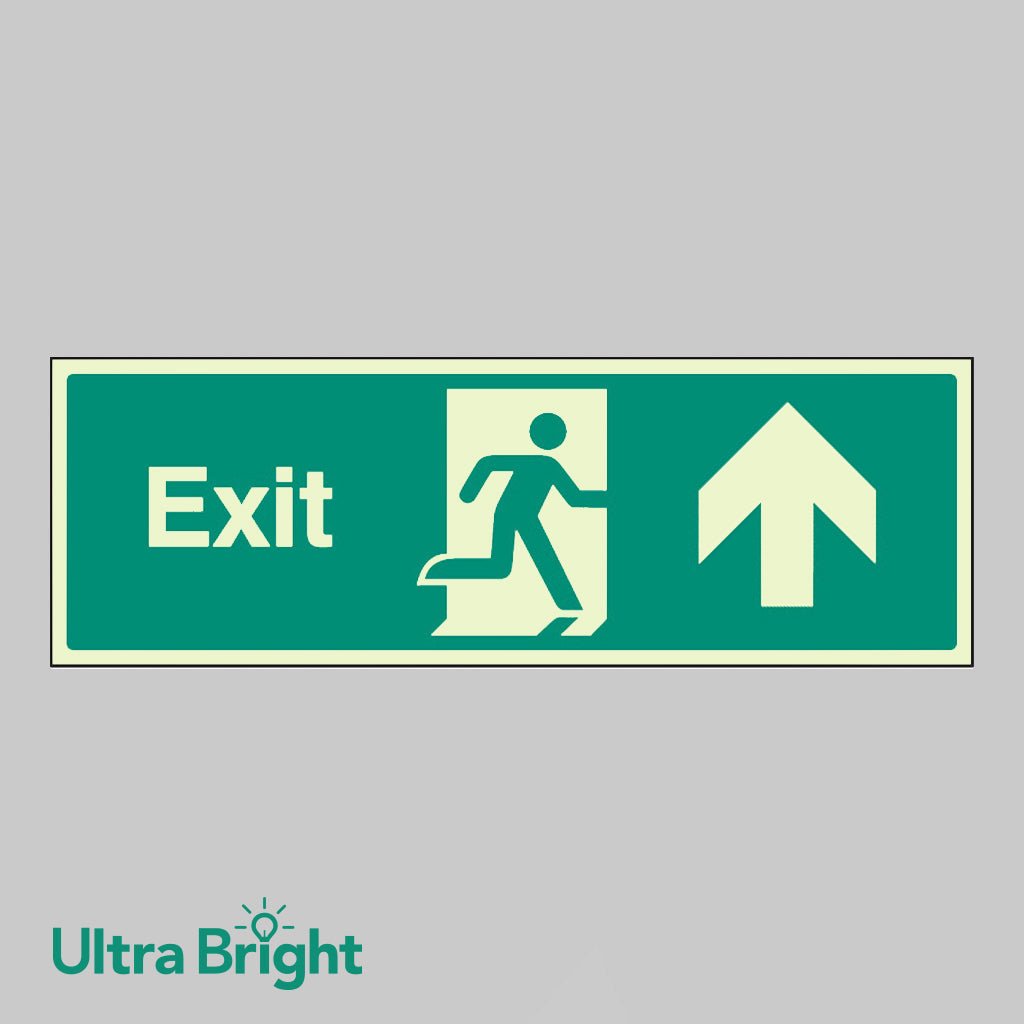 Exit Arrow Straight On Sign - Ready Set SuppliedExit Arrow Straight On SignUltra Bright (Class C) Photoluminescent Rigid32015G