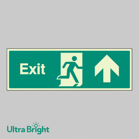 Exit Arrow Straight On Sign - Ready Set SuppliedExit Arrow Straight On SignUltra Bright (Class C) Photoluminescent Rigid32015G