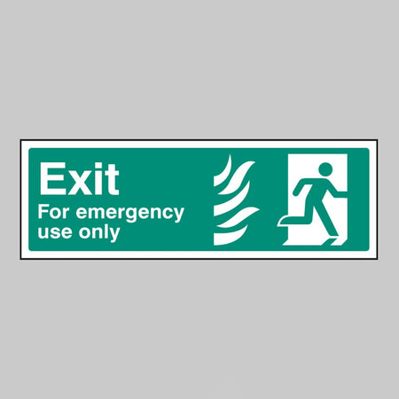 Exit For Emergency Use Only Right - Htm Sign - Ready Set SuppliedExit For Emergency Use Only Right - Htm SignRigid Plastic12108G