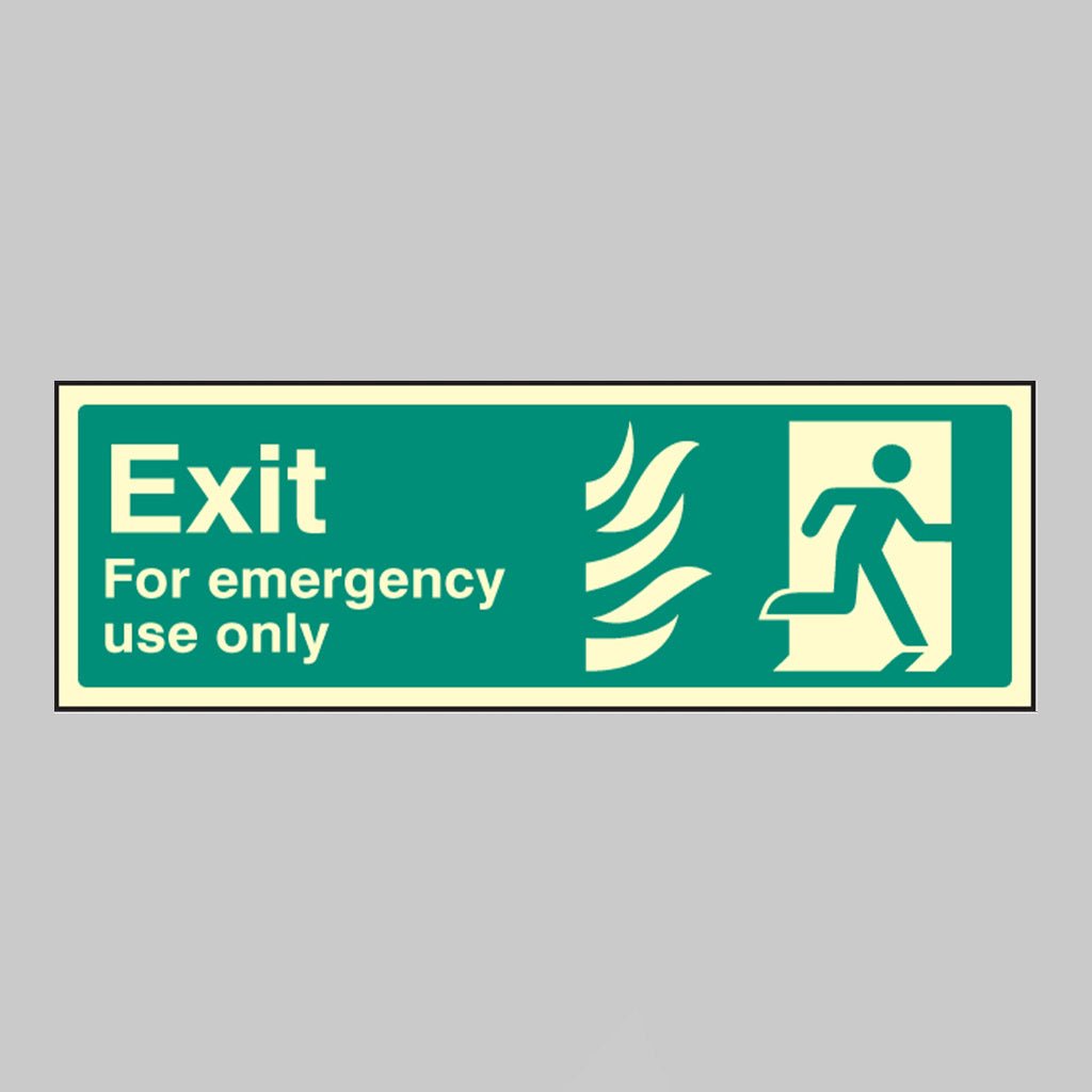 Exit For Emergency Use Only Right - Htm Sign - Ready Set SuppliedExit For Emergency Use Only Right - Htm SignUltra Bright (Class C) Photoluminescent Rigid32108G