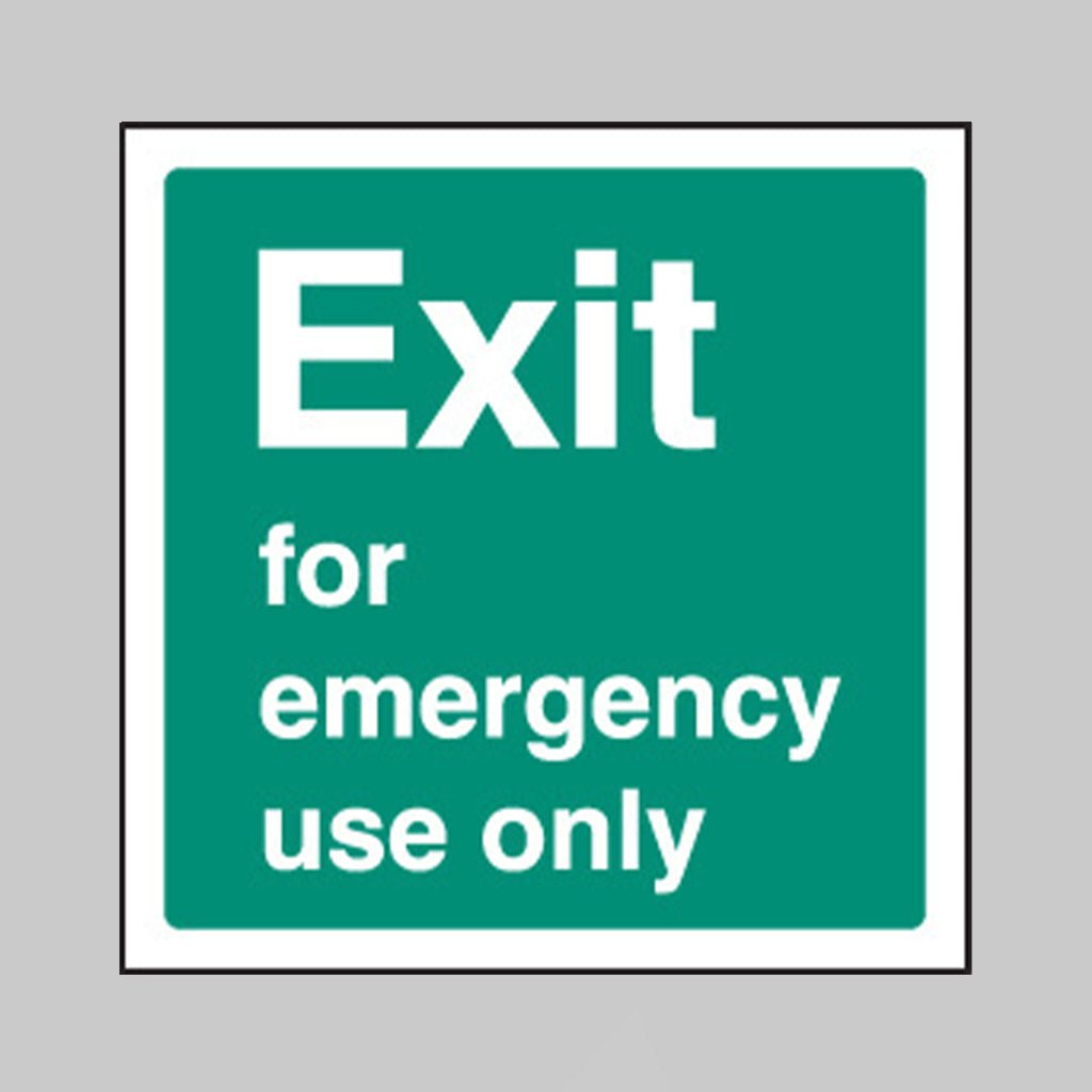 Exit For Emergency Use Only Sign - Ready Set SuppliedExit For Emergency Use Only SignRigid Plastic12042F