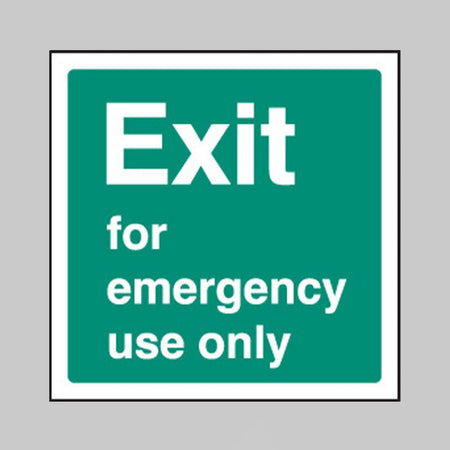 Exit For Emergency Use Only Sign - Ready Set SuppliedExit For Emergency Use Only SignRigid Plastic12042F