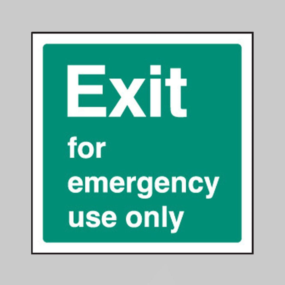 Exit For Emergency Use Only Sign - Ready Set SuppliedExit For Emergency Use Only SignRigid Plastic12042F