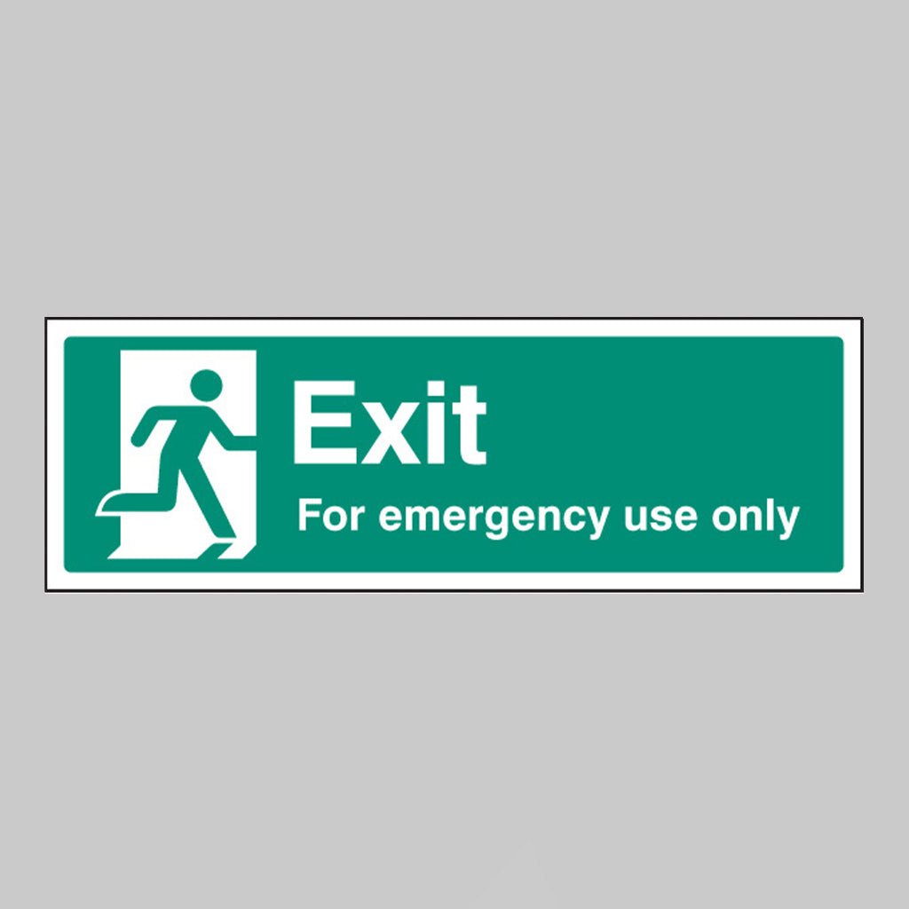Exit For Emergency Use Only Sign - Ready Set SuppliedExit For Emergency Use Only SignRigid Plastic12064G