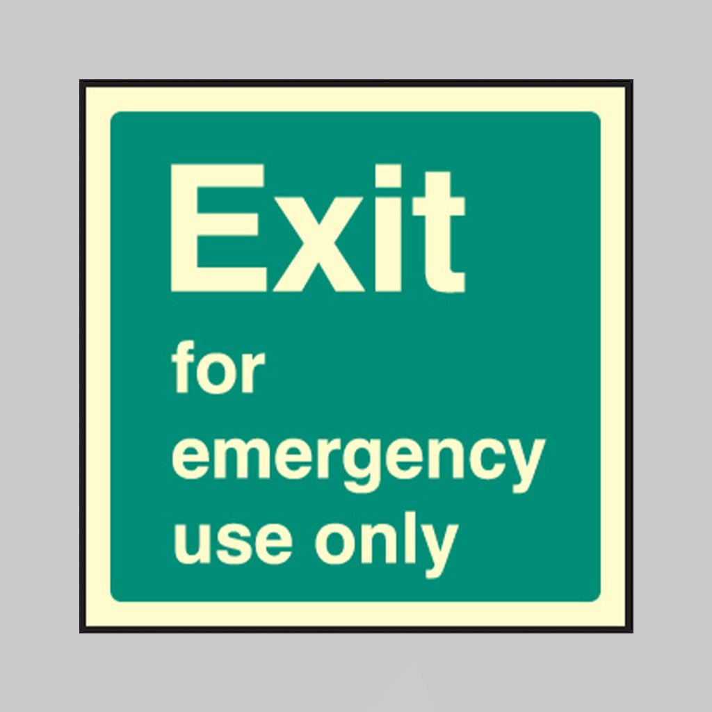 Exit For Emergency Use Only Sign - Ready Set SuppliedExit For Emergency Use Only SignUltra Bright (Class C) Photoluminescent Rigid32042F