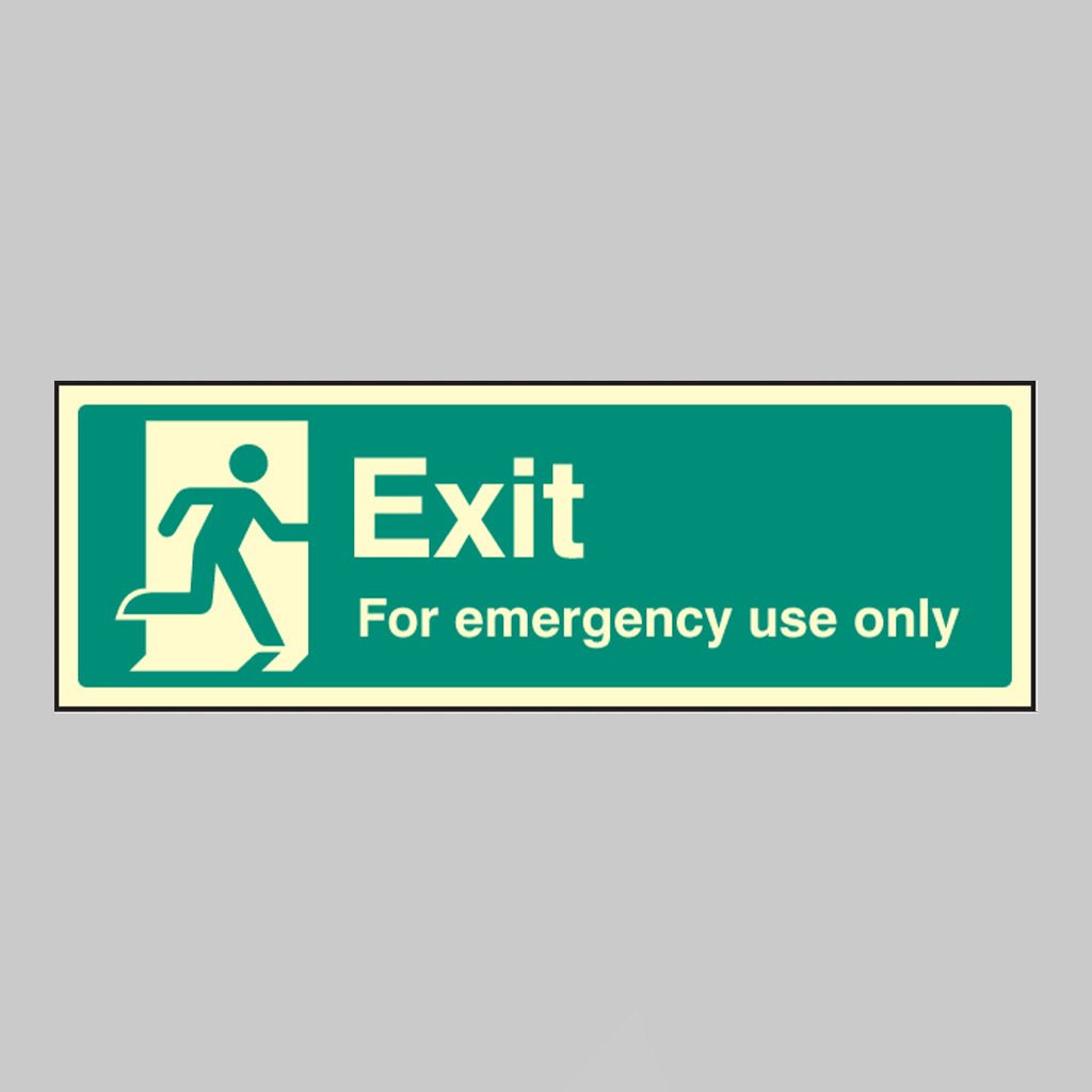 Exit For Emergency Use Only Sign - Ready Set SuppliedExit For Emergency Use Only SignUltra Bright (Class C) Photoluminescent Rigid32064G