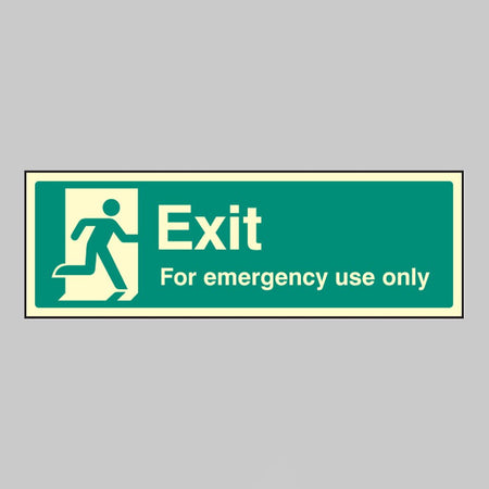 Exit For Emergency Use Only Sign - Ready Set SuppliedExit For Emergency Use Only SignUltra Bright (Class C) Photoluminescent Rigid32064G