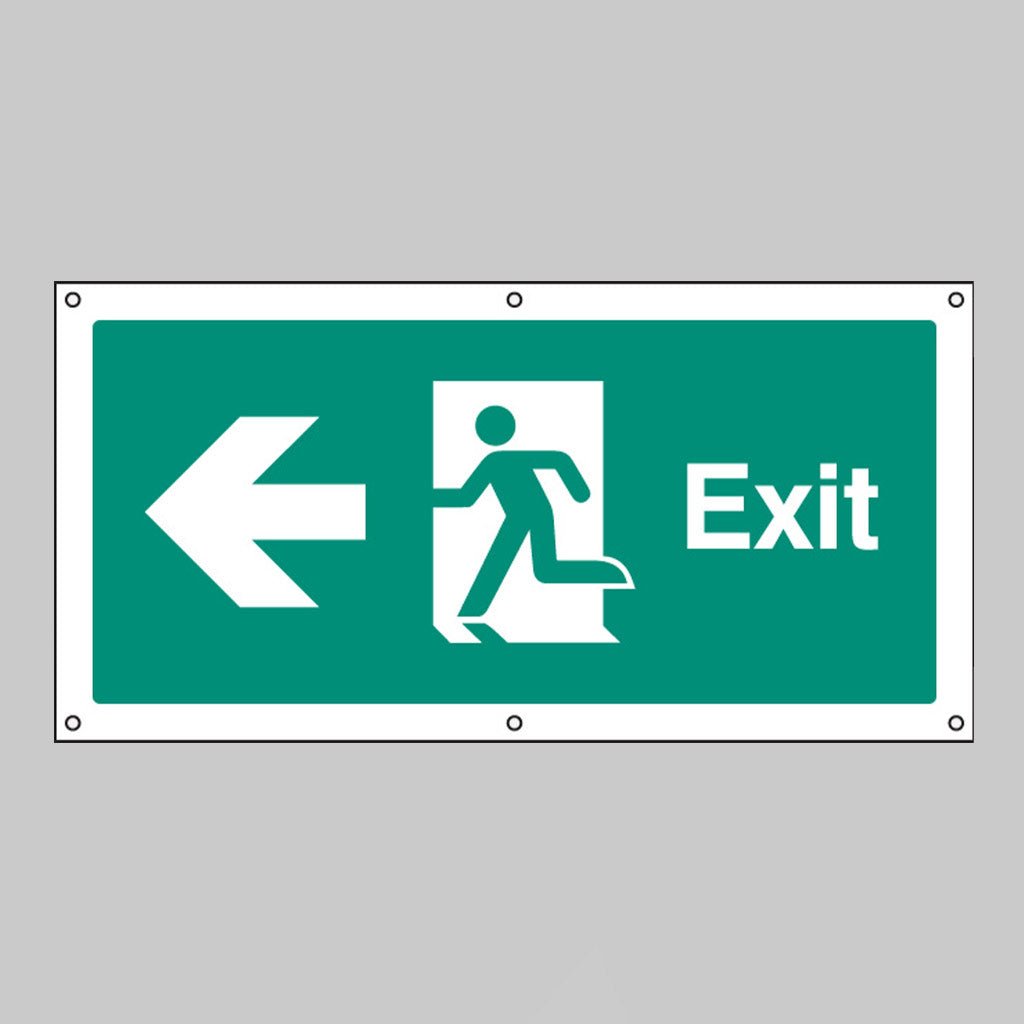 Exit Left Banner With Eyelets 1270 x 610mm - Ready Set SuppliedExit Left Banner With Eyelets 1270 x 610mm52011