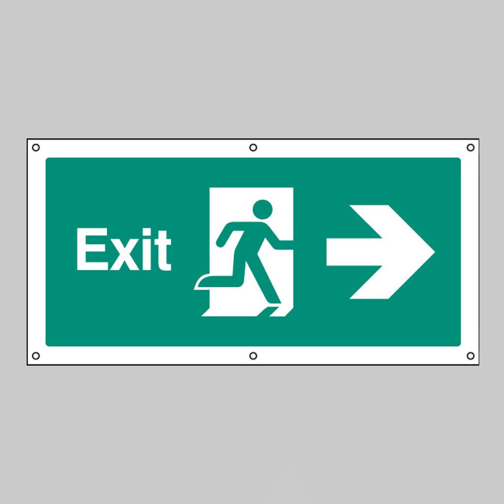 Exit Right Banner With Eyelets 1270 x 610mm - Ready Set SuppliedExit Right Banner With Eyelets 1270 x 610mm52012