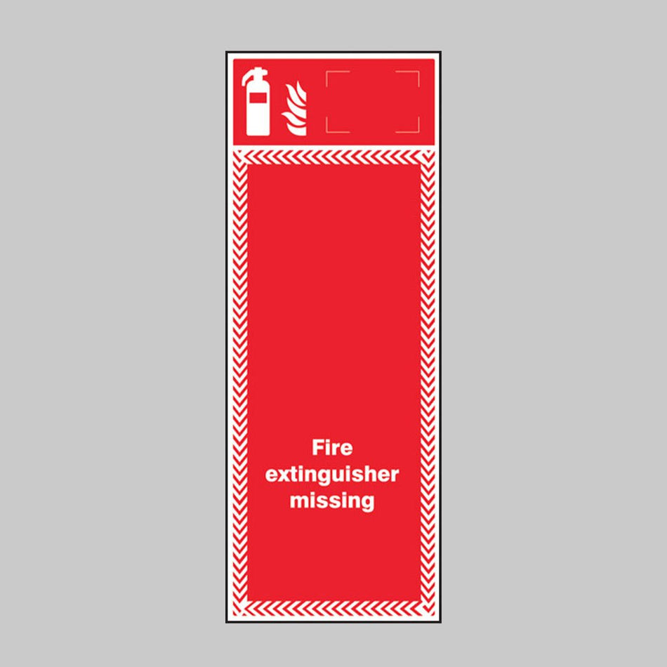 Extinguisher Missing Board With Identification Sign Option 300 x 800mm 3mm PVC - Ready Set SuppliedExtinguisher Missing Board With Identification Sign Option 300 x 800mm 3mm PVC51028