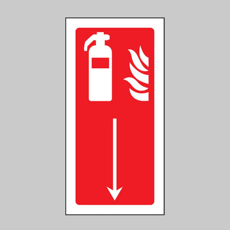 Extinguisher Symbol Arrow Down Sign - Ready Set SuppliedExtinguisher Symbol Arrow Down SignRigid Plastic11001X
