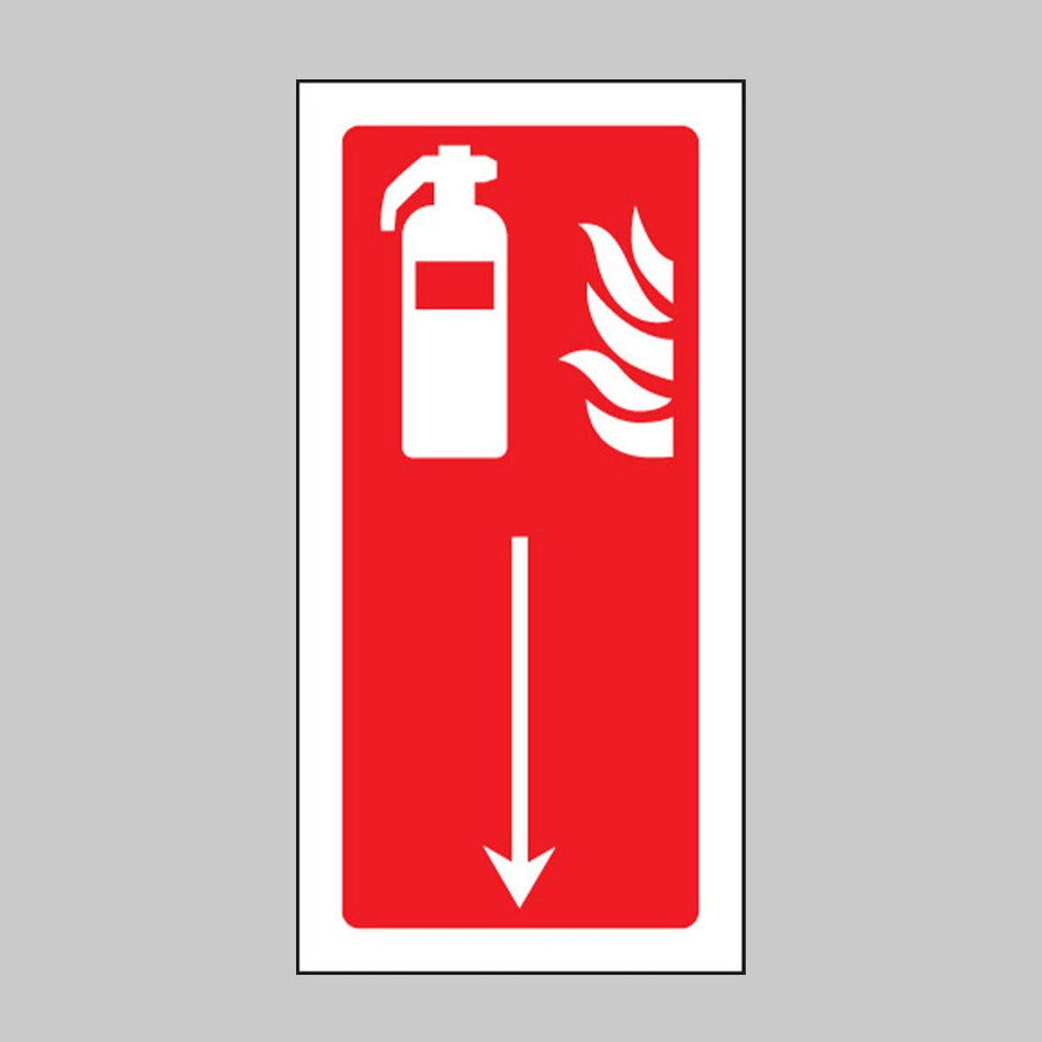 Extinguisher Symbol Arrow Down Sign - Ready Set SuppliedExtinguisher Symbol Arrow Down SignRigid Plastic11001X