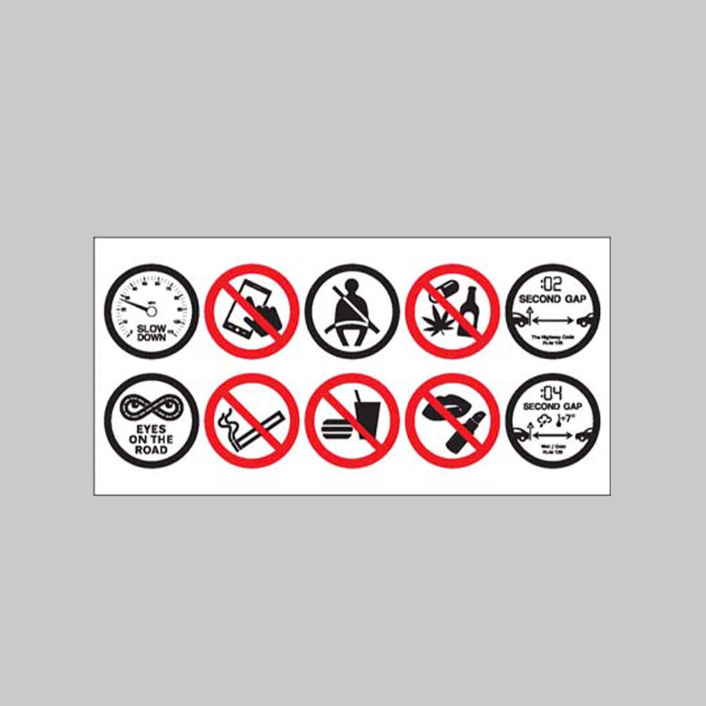 Fatal Five With Distraction Cab Sticker Sign - Ready Set SuppliedFatal Five With Distraction Cab Sticker Sign21827V