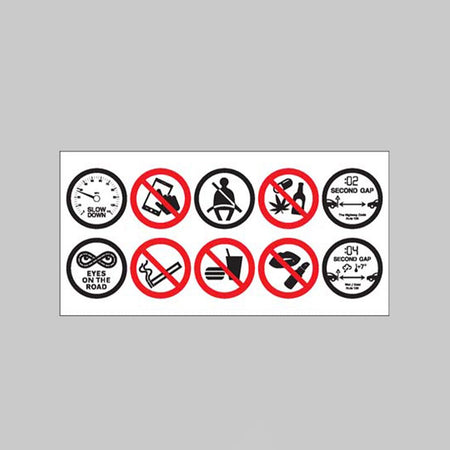 Fatal Five With Distraction Cab Sticker Sign - Ready Set SuppliedFatal Five With Distraction Cab Sticker Sign21827V