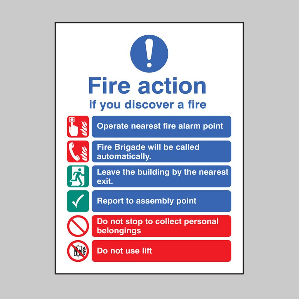 Fire Action Auto Dial With Lift Sign - Ready Set SuppliedFire Action Auto Dial With Lift SignRigid Plastic11408E