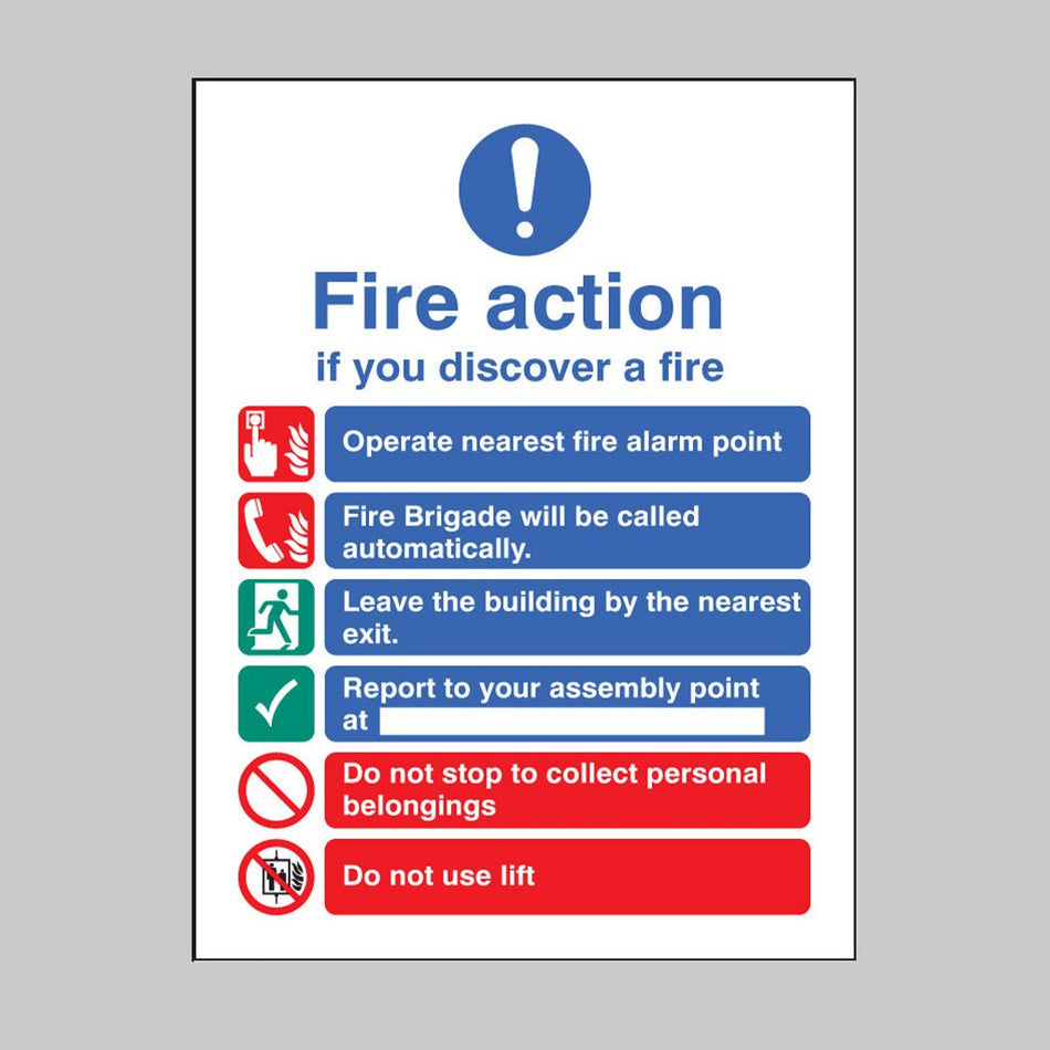 Fire Action Brigade Dialled Automatically With Lift Sign - Ready Set SuppliedFire Action Brigade Dialled Automatically With Lift SignRigid Plastic11428E