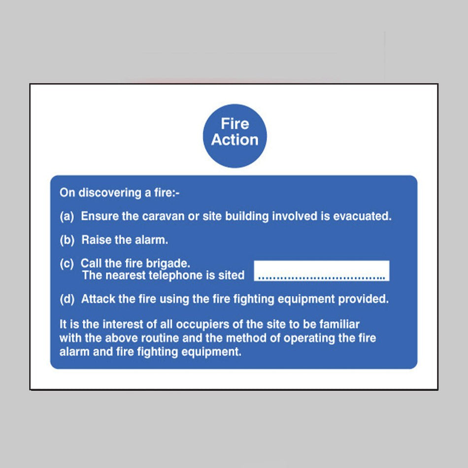 Fire Action Caravan Sign - Ready Set SuppliedFire Action Caravan SignRigid Plastic11404E