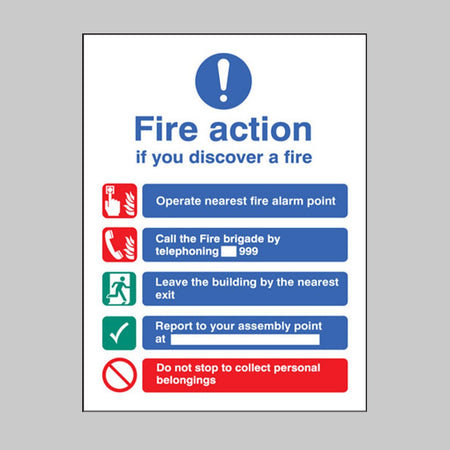 Fire Action Eec (Manual Without Lift) Sign - Ready Set SuppliedFire Action Eec (Manual Without Lift) Sign81420E
