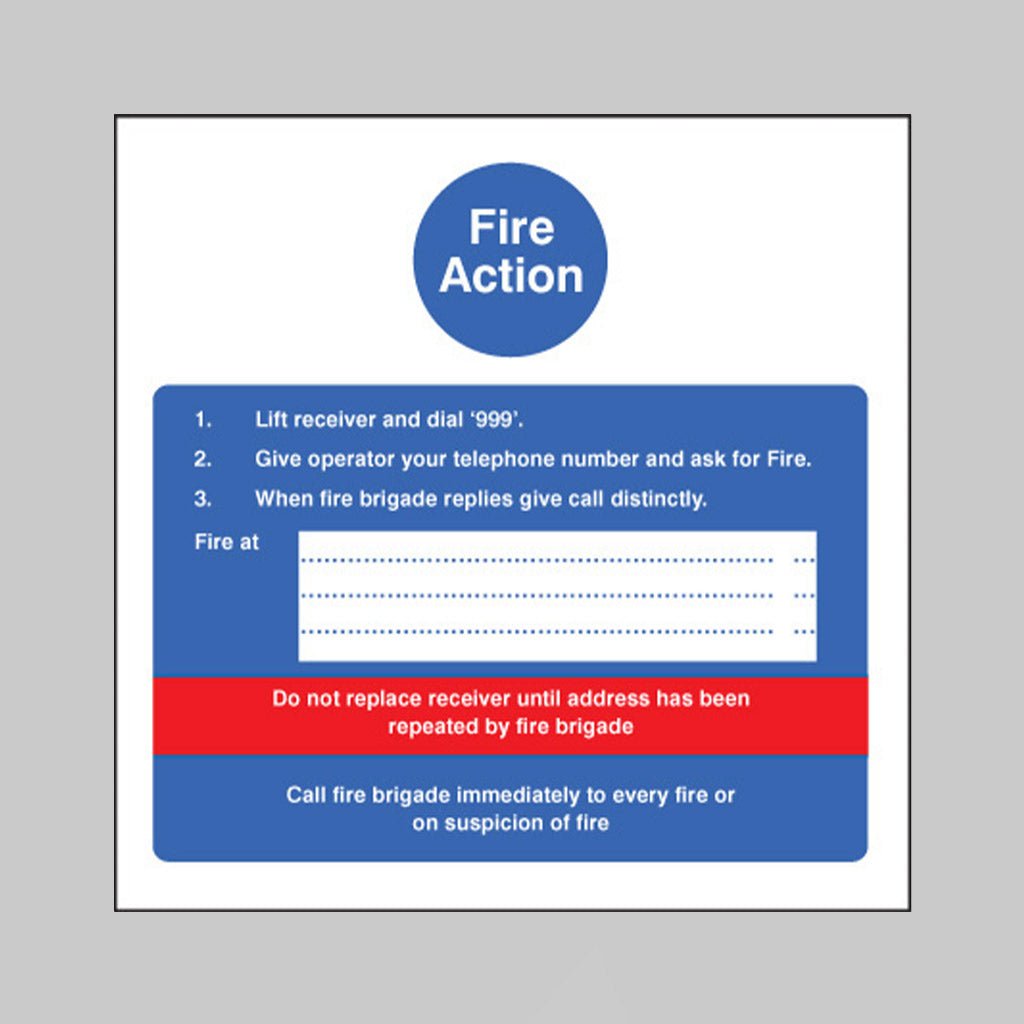 Fire Action - Hotel Sign - Ready Set SuppliedFire Action - Hotel SignRigid Plastic11406F