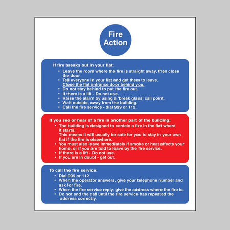 Fire Action Notice (Stay Put) For Flats Sign - Ready Set SuppliedFire Action Notice (Stay Put) For Flats SignRigid Plastic11438E