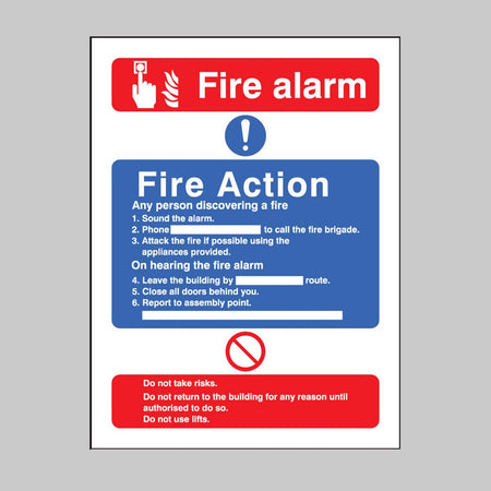 Fire Action/Call Point With Lift Sign - Ready Set SuppliedFire Action/Call Point With Lift SignRigid Plastic11426E