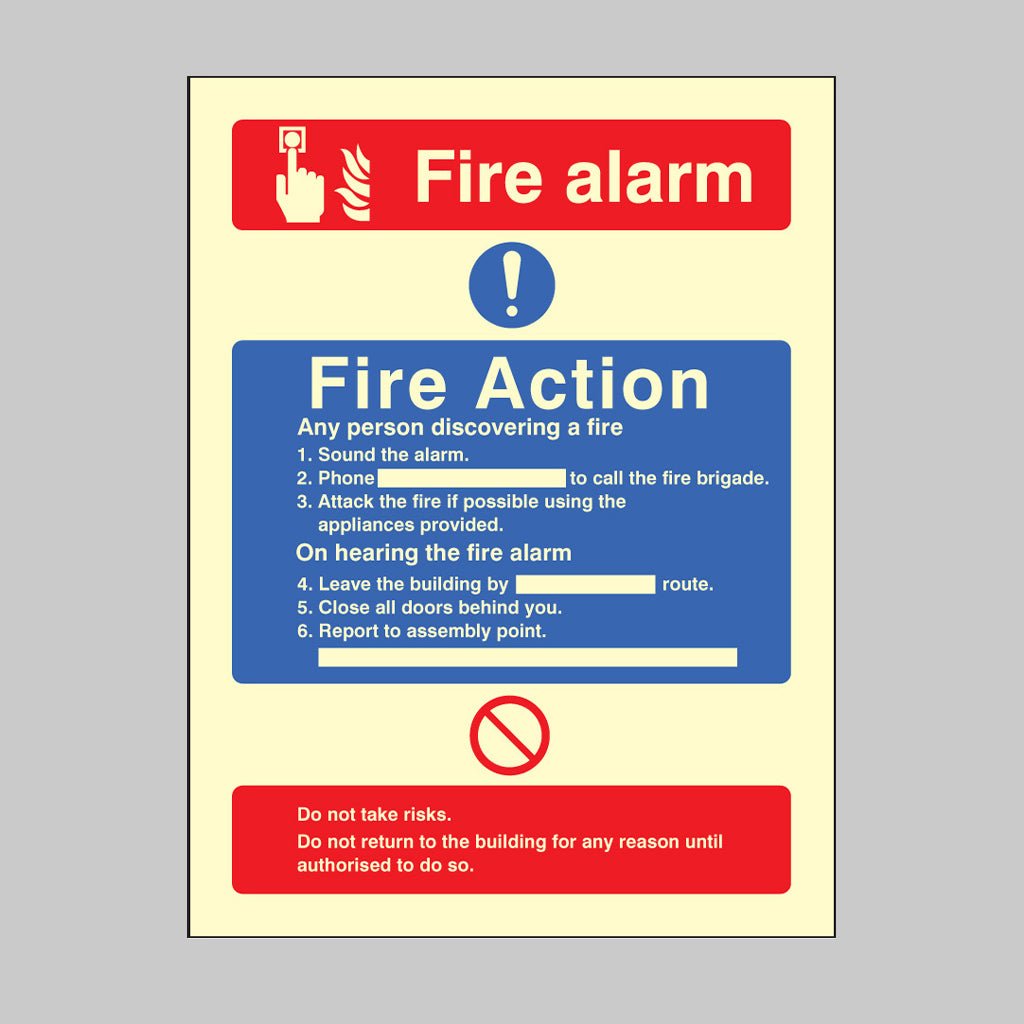 Fire Action/Call Point Without Lift Sign - Ready Set SuppliedFire Action/Call Point Without Lift SignUltra Bright (Class C) Photoluminescent Rigid31427E