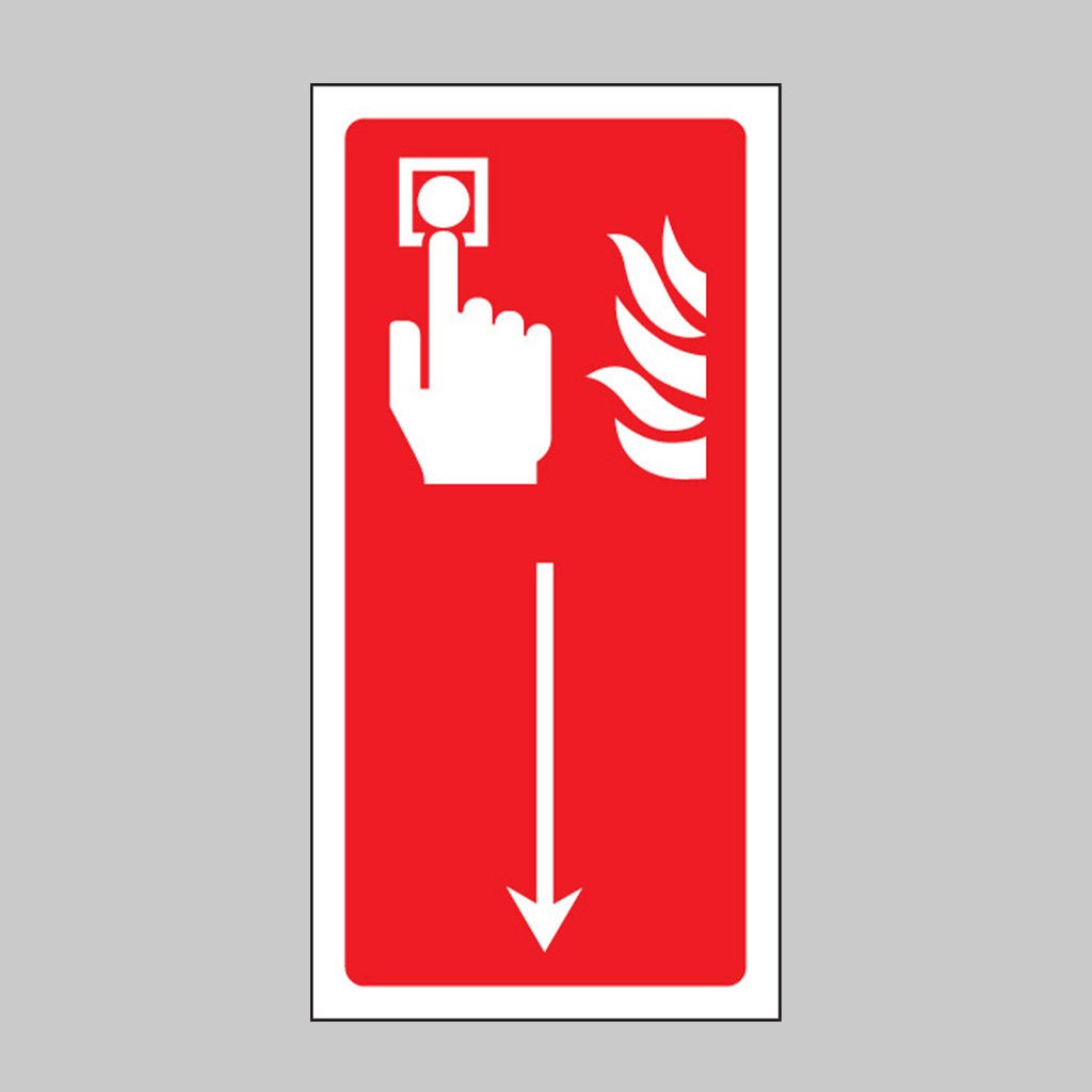 Fire Alarm Call Point Arrow Down Sign - Ready Set SuppliedFire Alarm Call Point Arrow Down SignRigid Plastic11002X