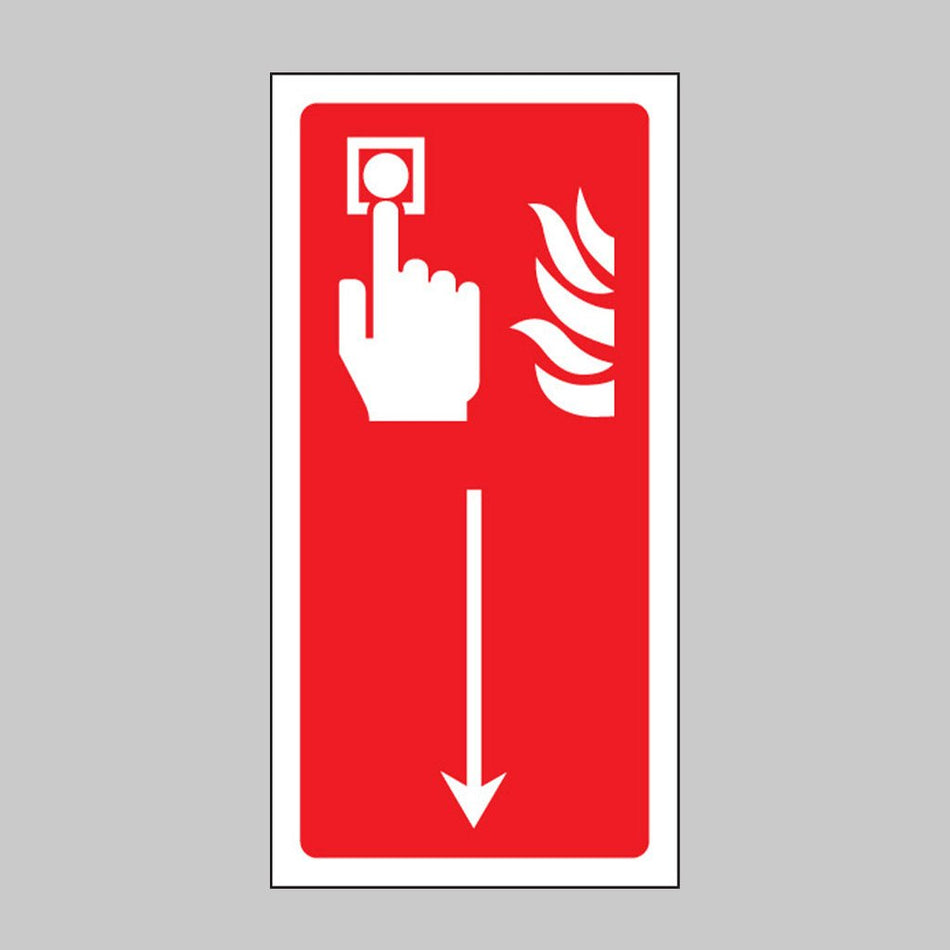 Fire Alarm Call Point Arrow Down Sign - Ready Set SuppliedFire Alarm Call Point Arrow Down SignRigid Plastic11002X