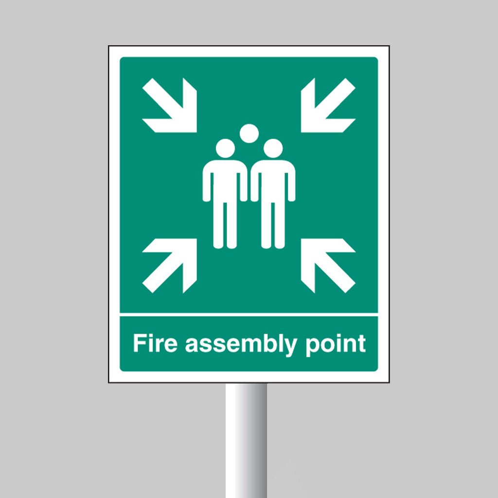 Fire Assembly Point Aluminium With Channel 250 x 300mm Sign - Ready Set SuppliedFire Assembly Point Aluminium With Channel 250 x 300mm Sign52112