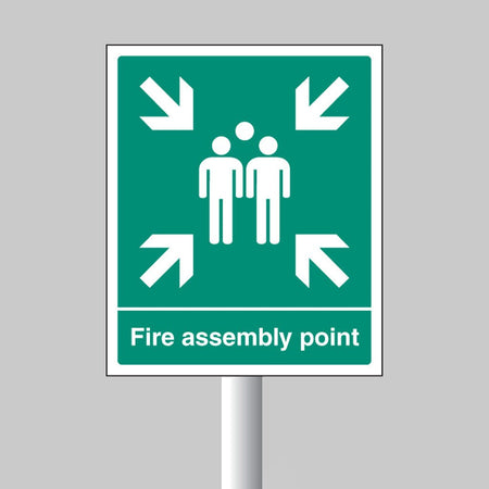 Fire Assembly Point Aluminium With Channel 250 x 300mm Sign - Ready Set SuppliedFire Assembly Point Aluminium With Channel 250 x 300mm Sign52112