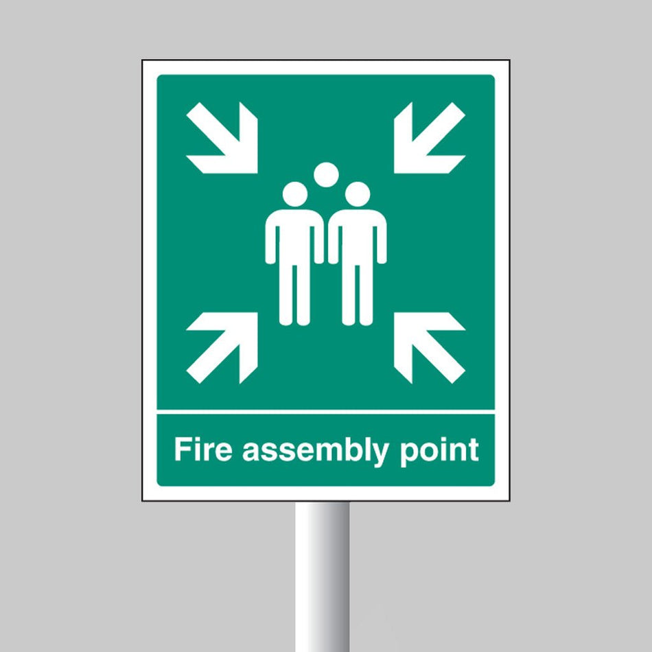 Fire Assembly Point Aluminium With Channel 250 x 300mm Sign - Ready Set SuppliedFire Assembly Point Aluminium With Channel 250 x 300mm Sign52112