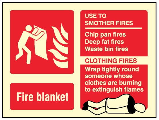 Fire Blanket Identification Sign - Ready Set SuppliedFire Blanket Identification SignUltra Bright (Class C) Photoluminescent Rigid31246D