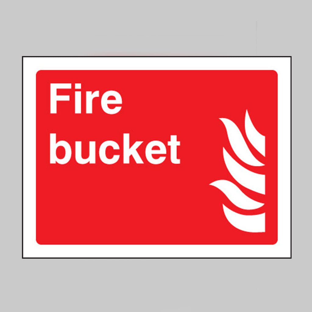 Fire Bucket Sign - Ready Set SuppliedFire Bucket SignRigid Plastic11027E
