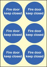Fire Door Keep Closed 80 x 80mm - Sheet of 6 Photoluminescent Self Adhesive Sign - Ready Set SuppliedFire Door Keep Closed 80 x 80mm - Sheet of 6 Photoluminescent Self Adhesive Sign59692