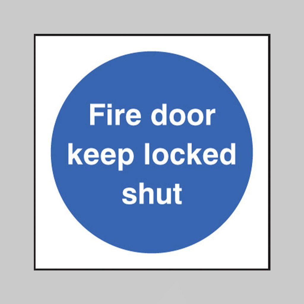 Fire Door Keep Locked Shut Sign - Ready Set SuppliedFire Door Keep Locked Shut SignRigid Plastic11621B
