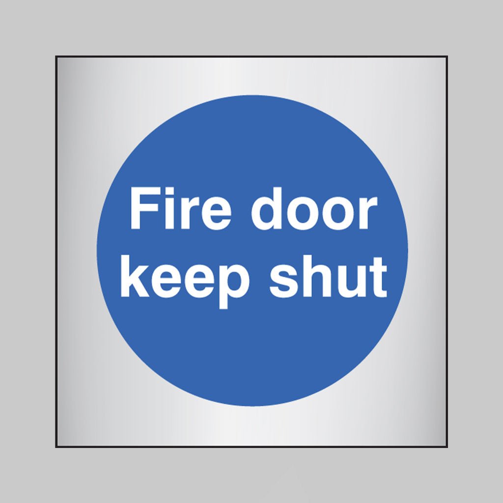 Fire Door Keep Shut 70 x 70mm Aluminium Adhesive Backed Sign - Ready Set SuppliedFire Door Keep Shut 70 x 70mm Aluminium Adhesive Backed Sign59075