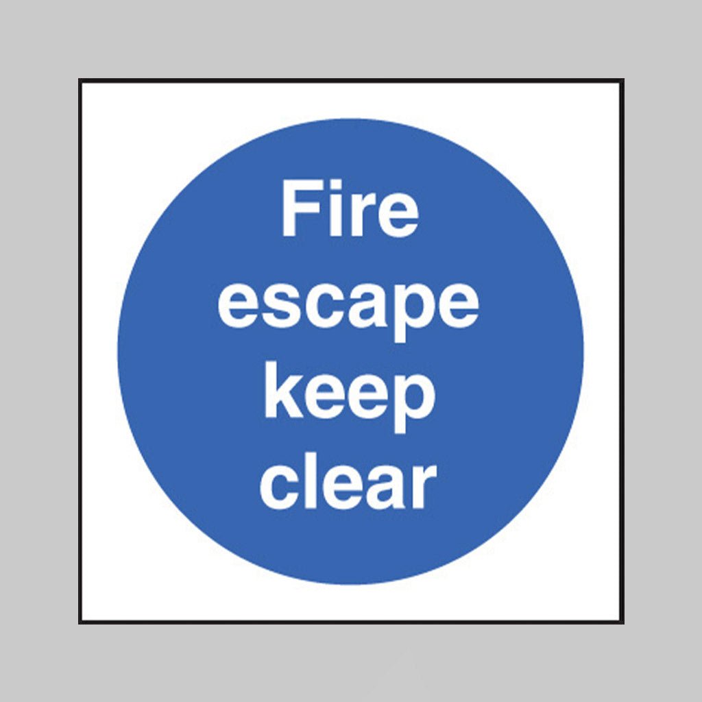 Fire Escape Keep Clear Sign - Ready Set SuppliedFire Escape Keep Clear SignRigid Plastic11605F