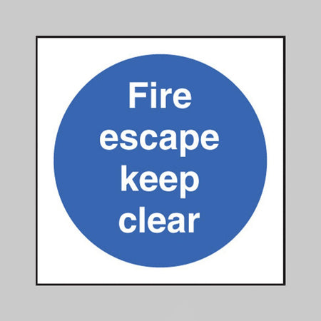 Fire Escape Keep Clear Sign - Ready Set SuppliedFire Escape Keep Clear SignRigid Plastic11605F
