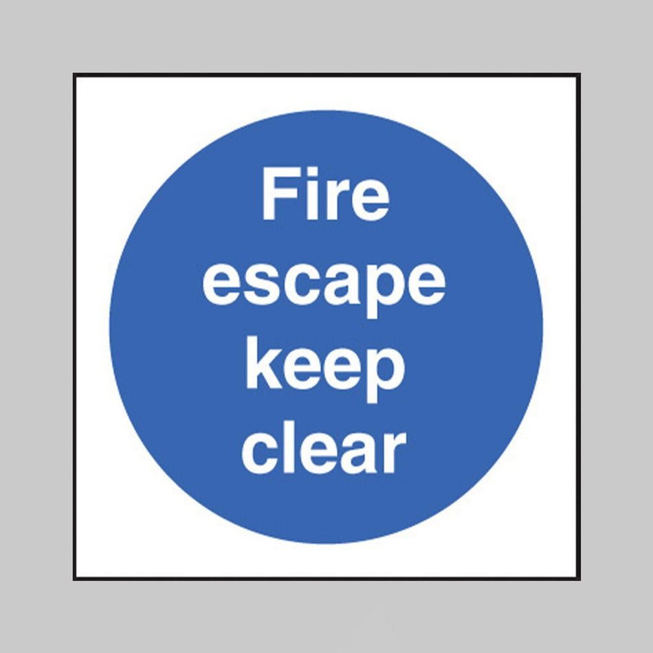Fire Escape Keep Clear Sign - Ready Set SuppliedFire Escape Keep Clear SignRigid Plastic11605F