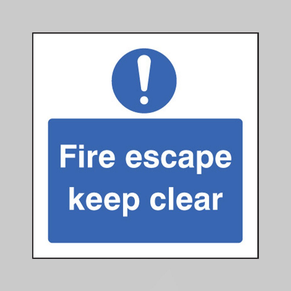 Fire Escape Keep Clear Sign - Ready Set SuppliedFire Escape Keep Clear SignRigid Plastic11631F