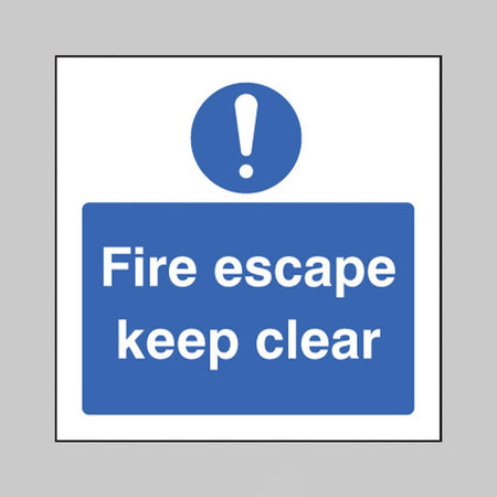 Fire Escape Keep Clear Sign - Ready Set SuppliedFire Escape Keep Clear SignRigid Plastic11631F